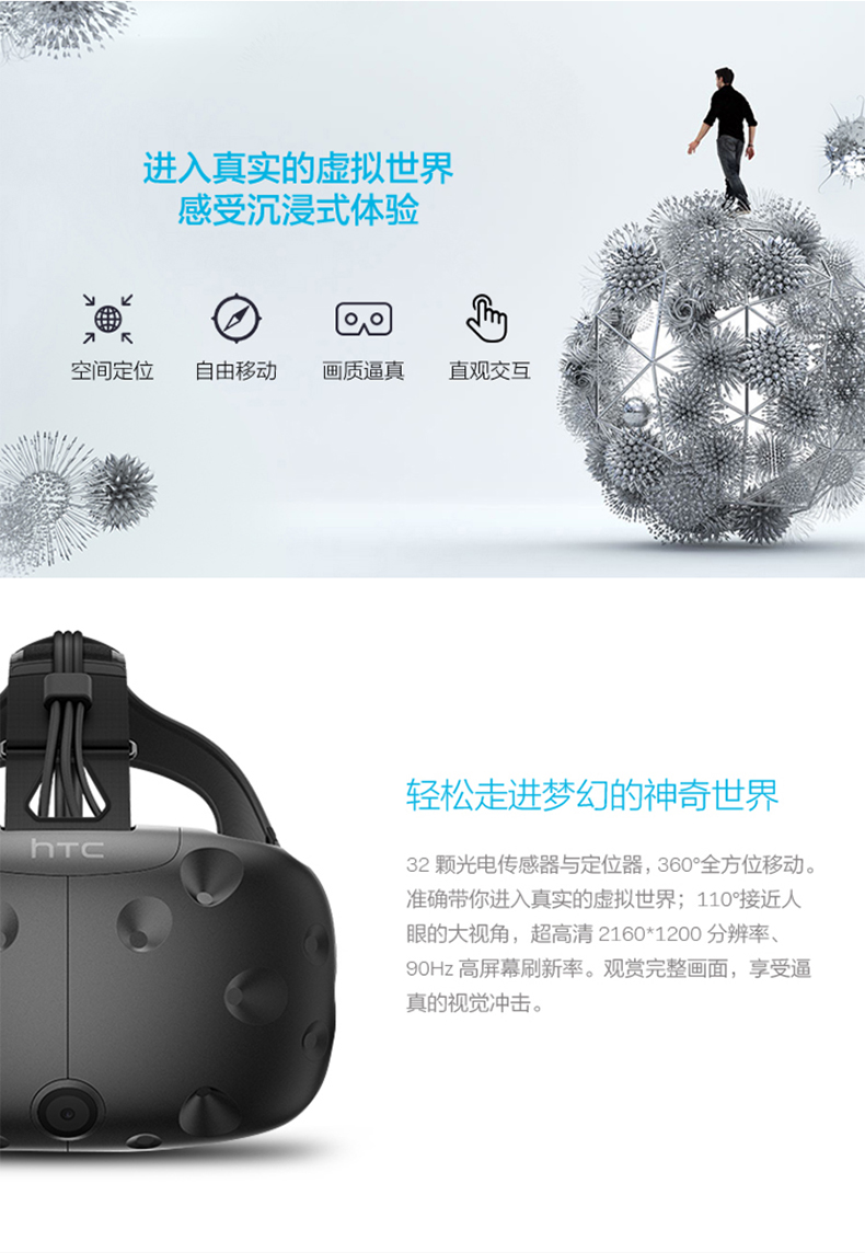 HTC VIVE 3DVR智能眼镜头盔 VR眼镜 VR头盔